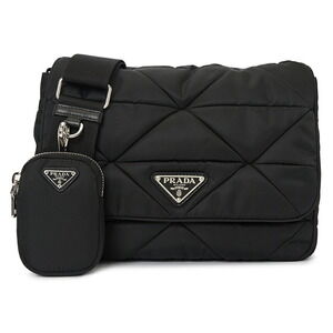PRADA Logo Re Nylon Quilted Padded Shoulder Bag JN